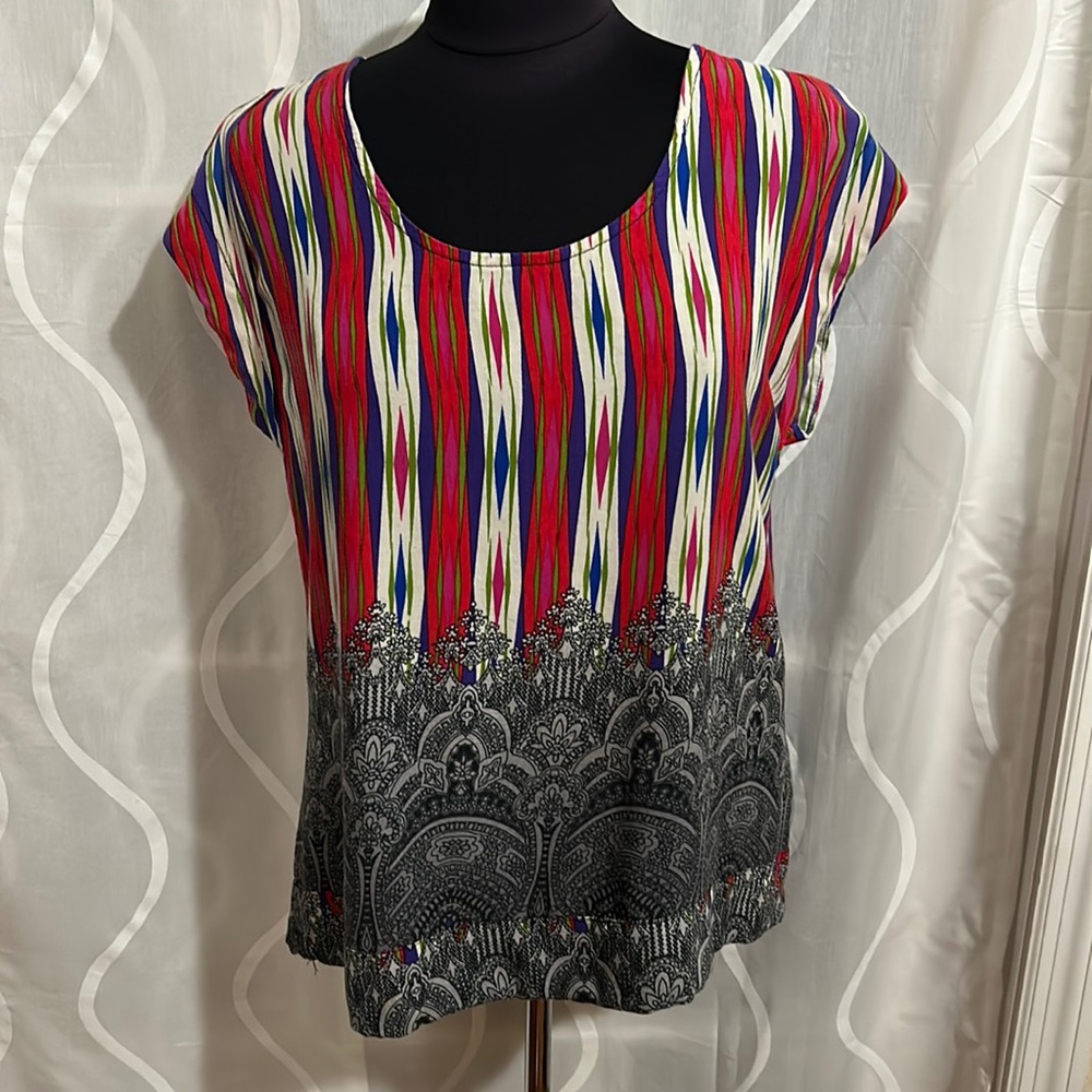 Pretty Rebellious, Colorful, Short Sleeve Top, Size XL